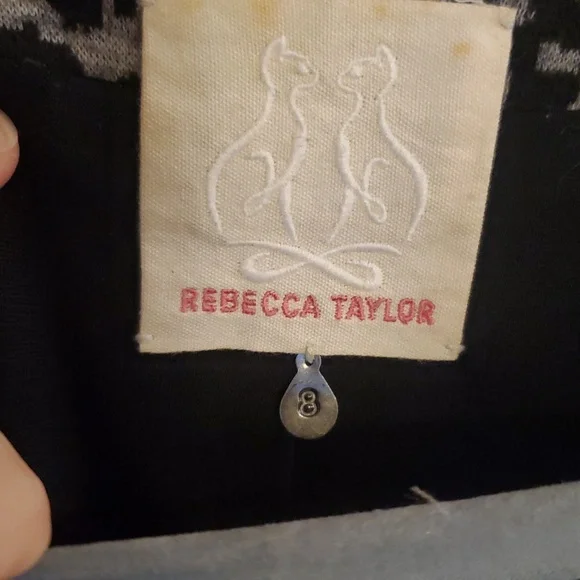 Rebecca Taylor Convertible Black Gray Leopard Print Peplum Knit Blazer Size 8 - Picture 9 of 11